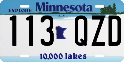MN license plate 113QZD