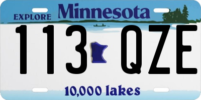 MN license plate 113QZE
