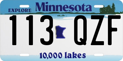 MN license plate 113QZF
