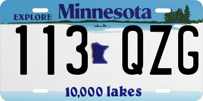 MN license plate 113QZG
