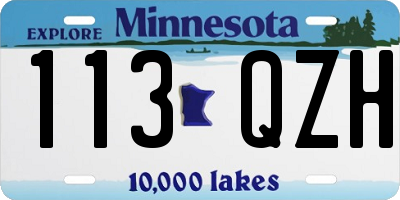 MN license plate 113QZH