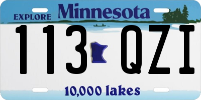 MN license plate 113QZI