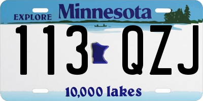 MN license plate 113QZJ