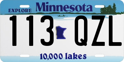 MN license plate 113QZL