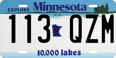 MN license plate 113QZM