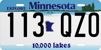 MN license plate 113QZO