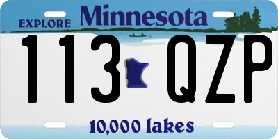 MN license plate 113QZP