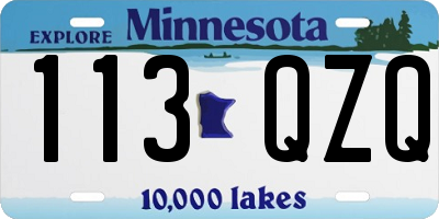 MN license plate 113QZQ
