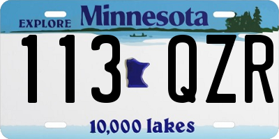 MN license plate 113QZR