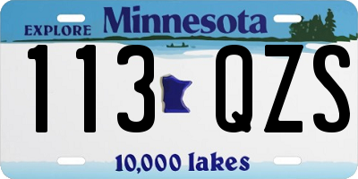 MN license plate 113QZS