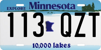 MN license plate 113QZT