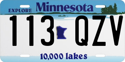 MN license plate 113QZV
