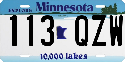 MN license plate 113QZW