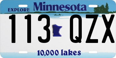 MN license plate 113QZX