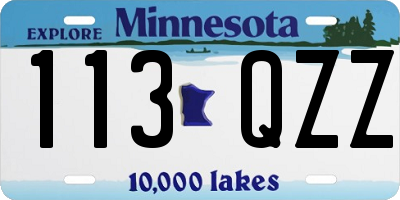 MN license plate 113QZZ