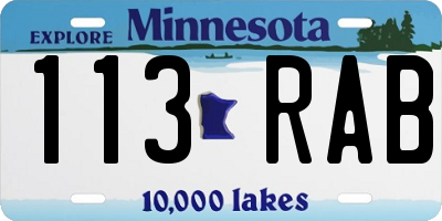 MN license plate 113RAB