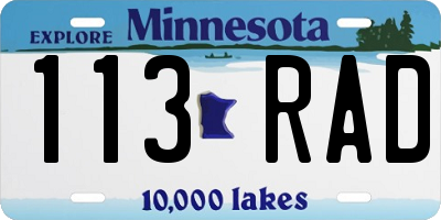 MN license plate 113RAD