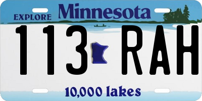 MN license plate 113RAH