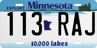 MN license plate 113RAJ