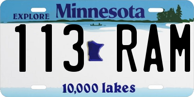 MN license plate 113RAM