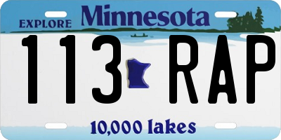 MN license plate 113RAP