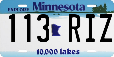 MN license plate 113RIZ