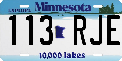 MN license plate 113RJE