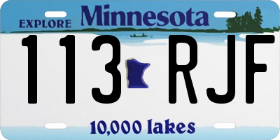 MN license plate 113RJF