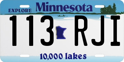 MN license plate 113RJI
