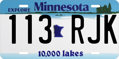 MN license plate 113RJK