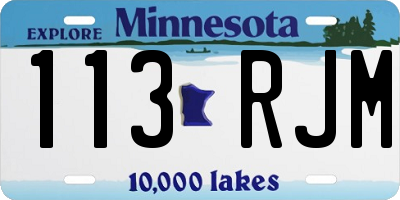 MN license plate 113RJM