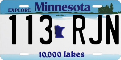 MN license plate 113RJN