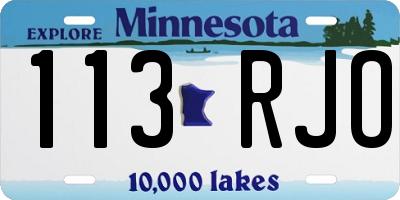 MN license plate 113RJO