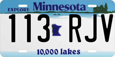 MN license plate 113RJV