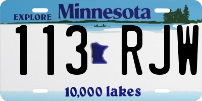 MN license plate 113RJW