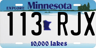 MN license plate 113RJX