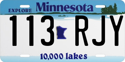 MN license plate 113RJY