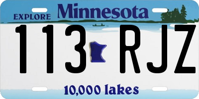 MN license plate 113RJZ