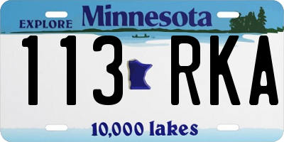 MN license plate 113RKA