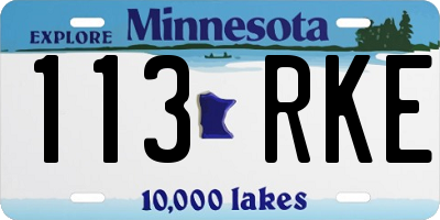 MN license plate 113RKE