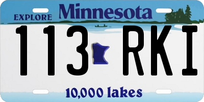 MN license plate 113RKI