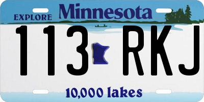 MN license plate 113RKJ