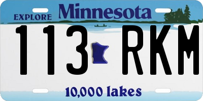 MN license plate 113RKM