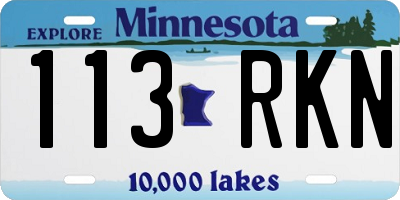 MN license plate 113RKN