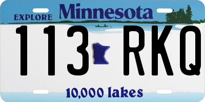 MN license plate 113RKQ