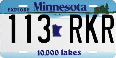 MN license plate 113RKR