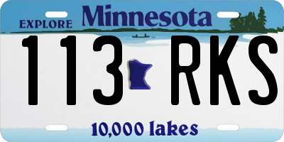 MN license plate 113RKS