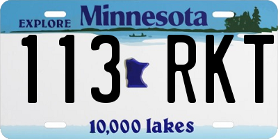 MN license plate 113RKT