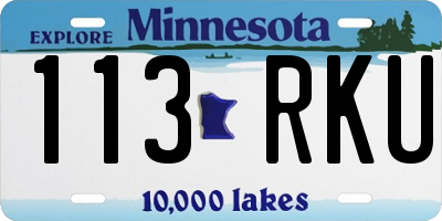 MN license plate 113RKU