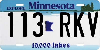 MN license plate 113RKV